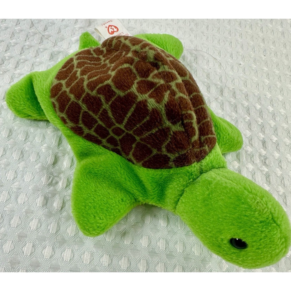 Ty Beanie Baby Speedy the Turtle 1994 Retired Plush Toy Brown Shell Green Body - Picture 3 of 6